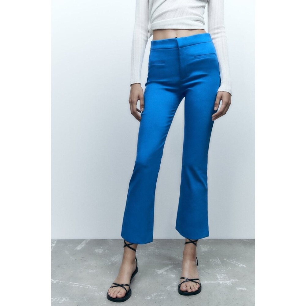 NWT Zara Mini Flare Pants - Electric Blue - 7385/450